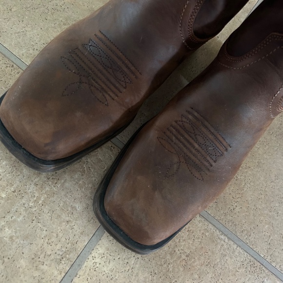 Sureway brown genuine leather cowboy boot work boot American flag men’s 10 main image 4